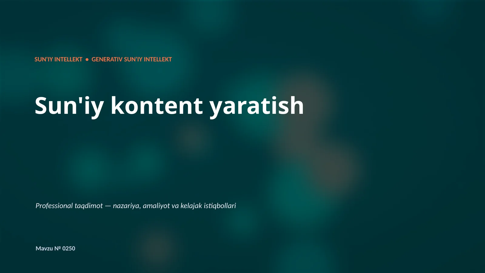 Generativ SUN'IY INTELLEKT 1