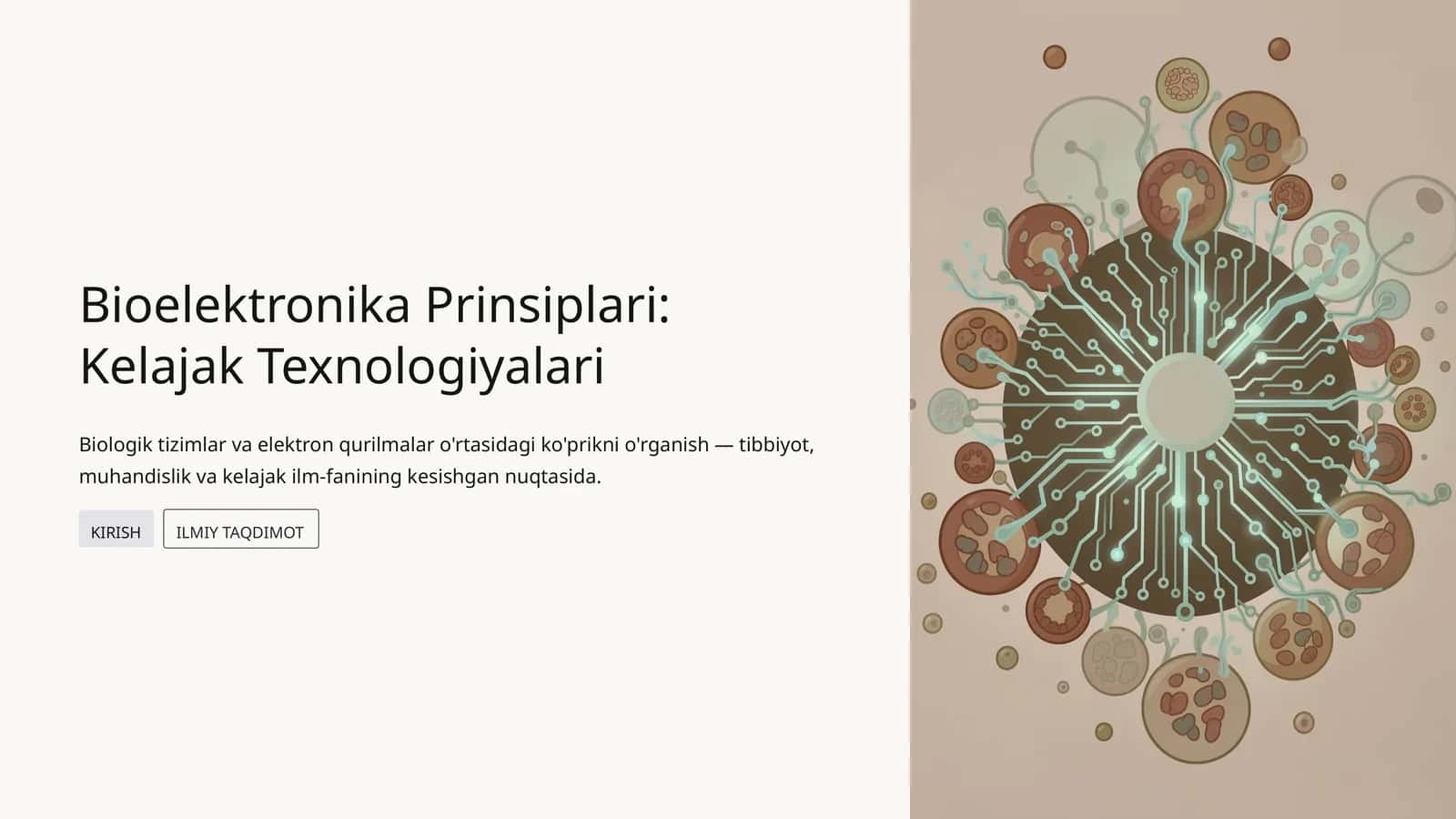Bioelektronika Prinsiplari: Kelajak Texnologiyalari 1