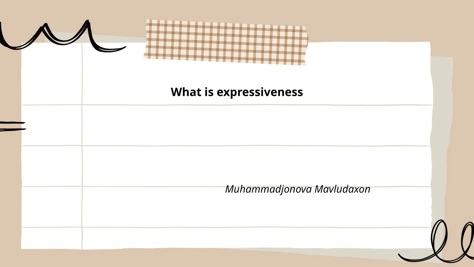 Expressiveness 1