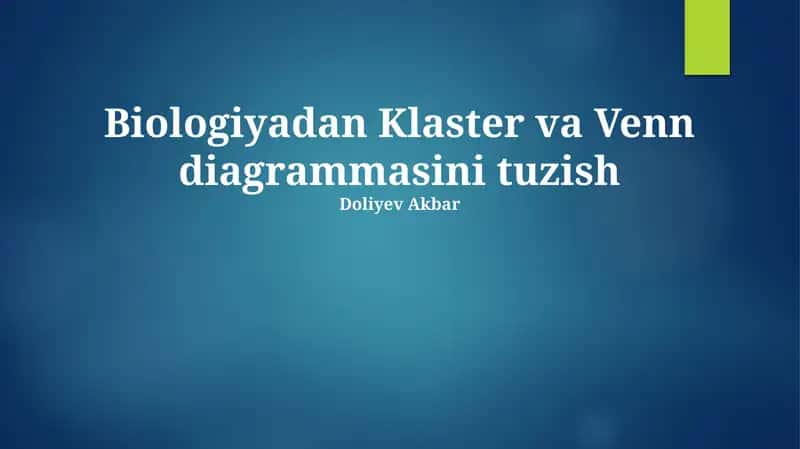Biologiyadan Klaster va Venn diagrammasini tuzish 1