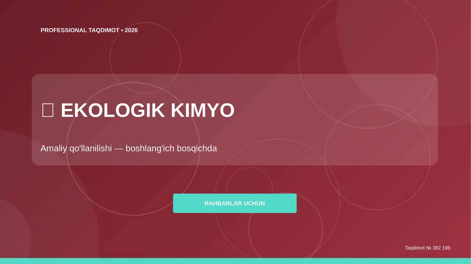 EKOLOGIK KIMYO 1