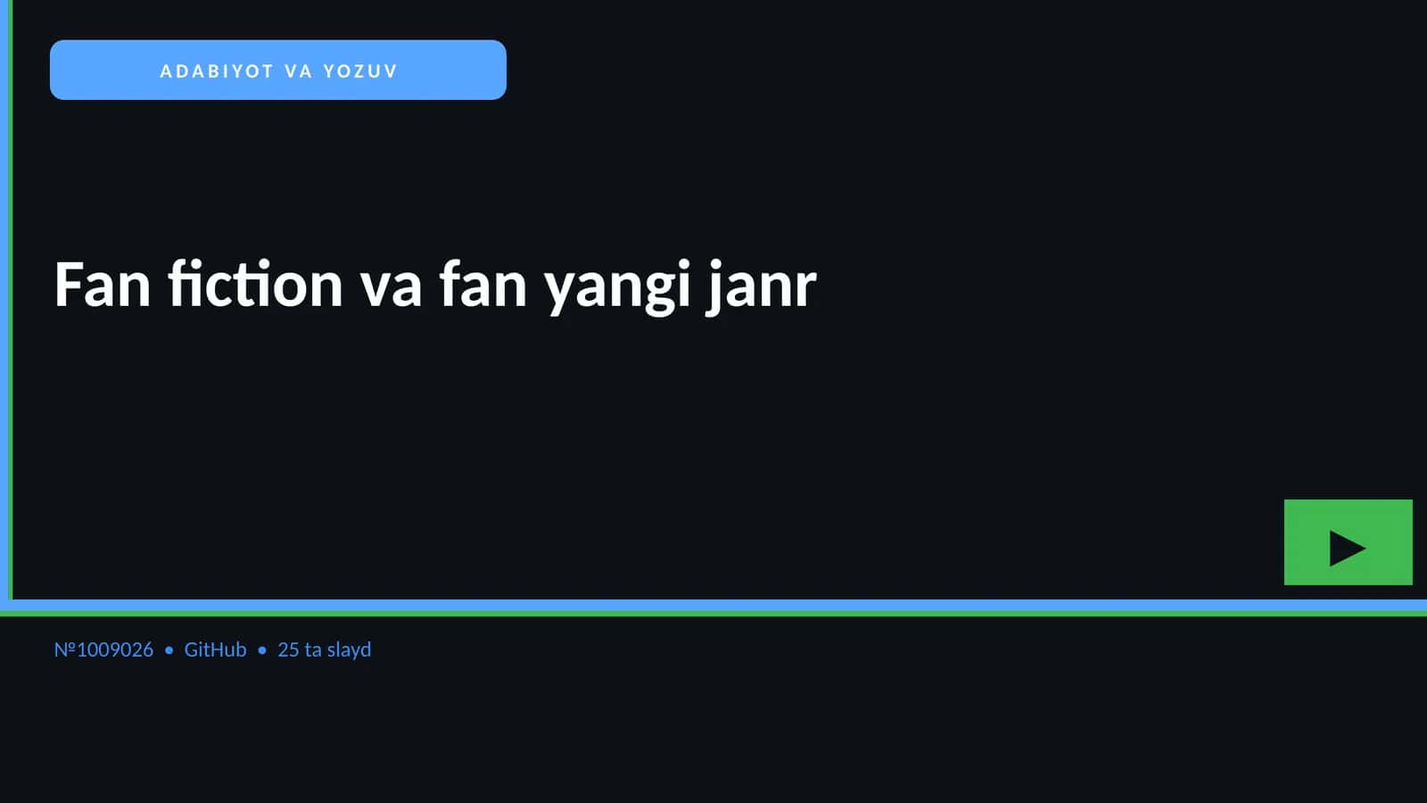 Fan fiction va fan yangi janr 1