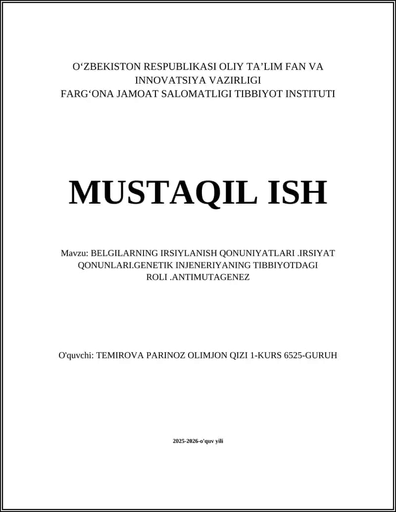 Mendel qonunlari 1