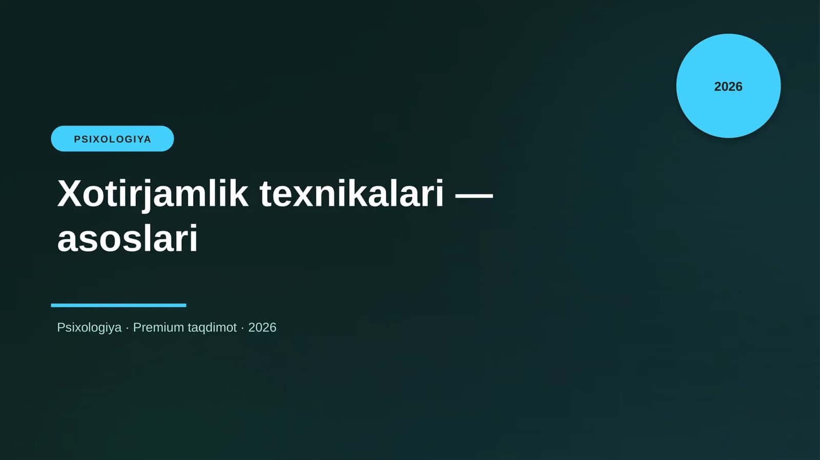 Xotirjamlik texnikalari — asoslari 1