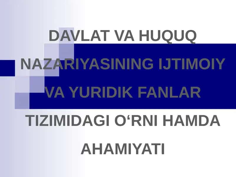 Davlat va Huquq Nazariyasi 1