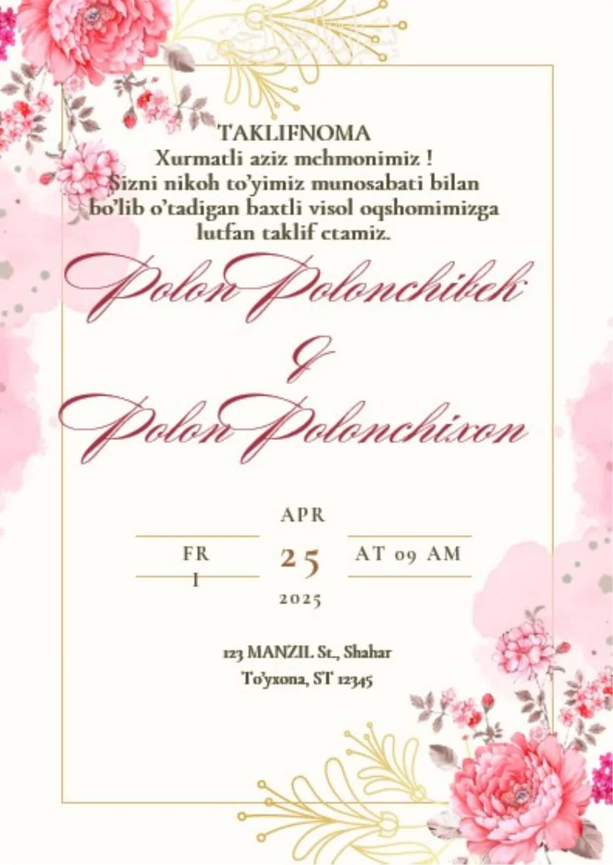 TAKLIFNOMA SHABLON 1