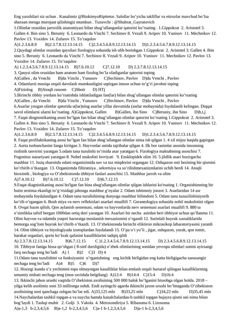 Olimlar orasidan jarroxlik anatomiyasi bilan shug’ullanganlar 1