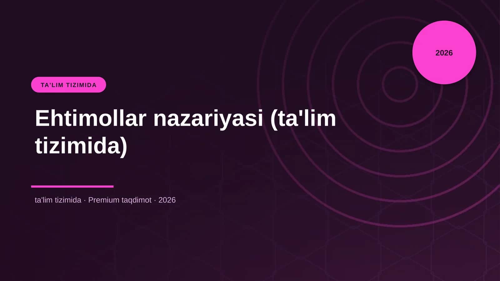 Ehtimollar nazariyasi (ta'lim tizimida) 1
