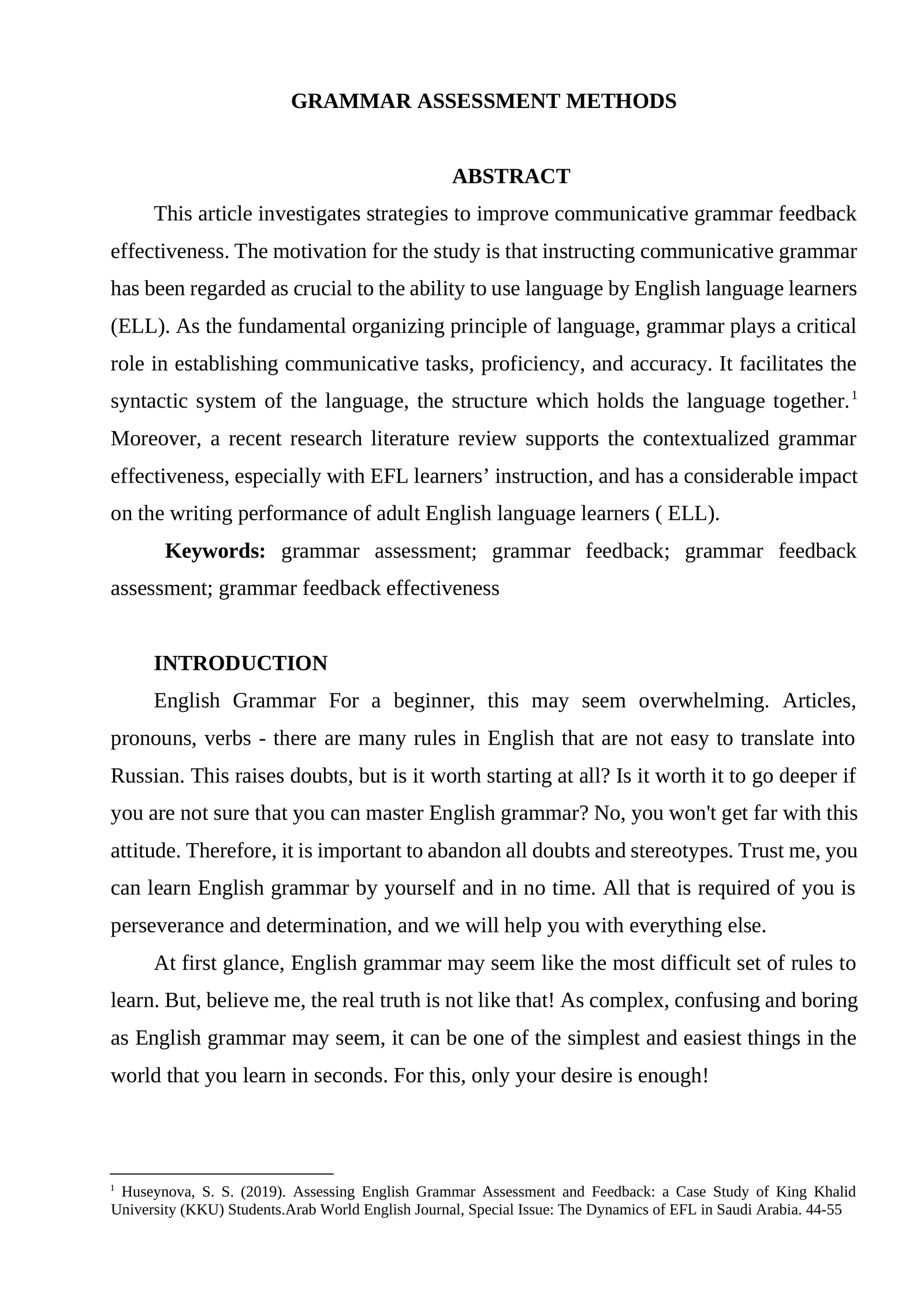 GRAMMAR assessment methods 1