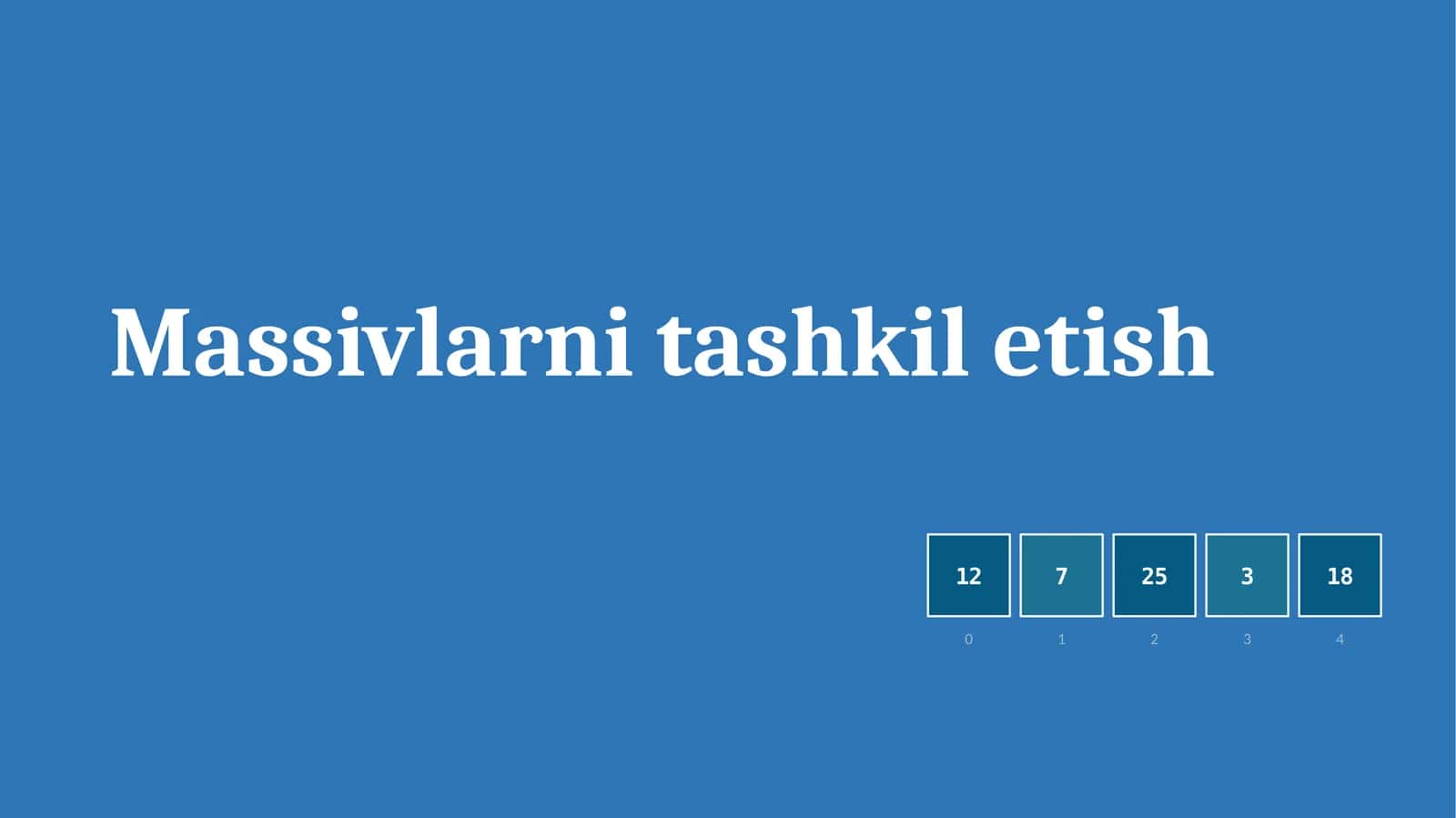 Massivlarni tashkil etish 1