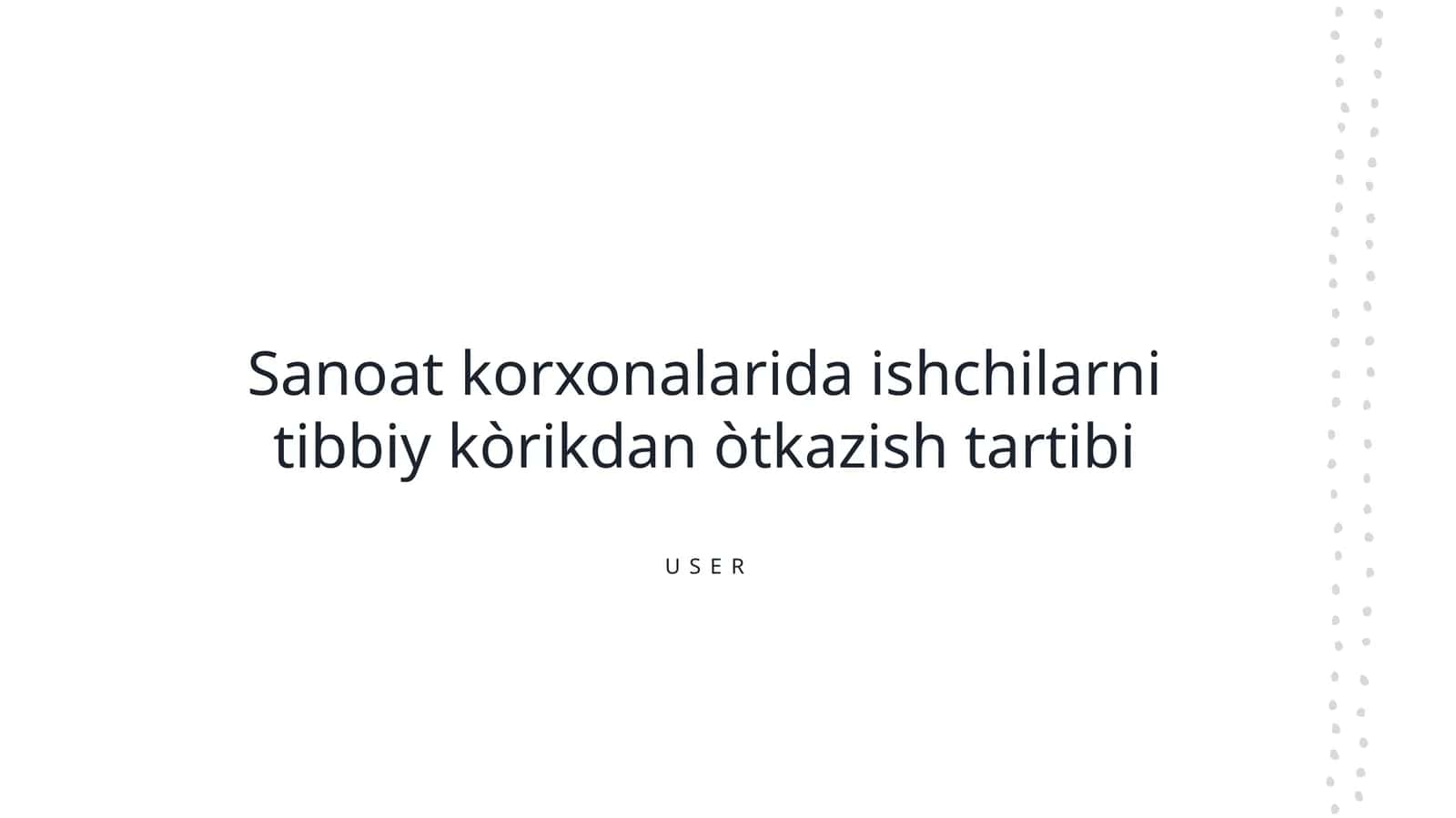 Sanoat korxonalarida ishchilarni tibbiy kòrikdan òtkazish tartibi 1
