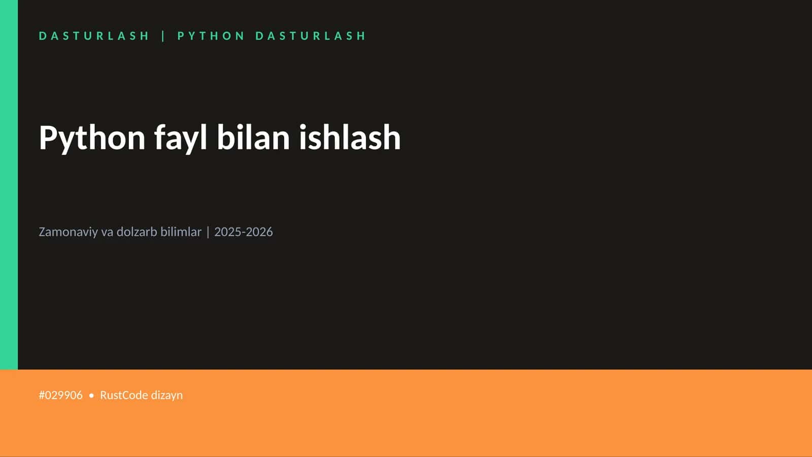 PYTHON DASTURLASH 1