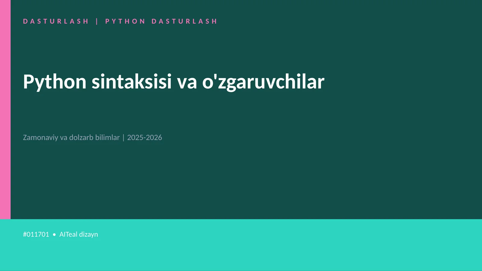 DASTURLASH | PYTHON DASTURLASH 1