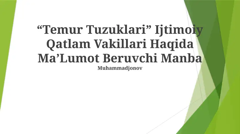 Temur Tuzuklari 1