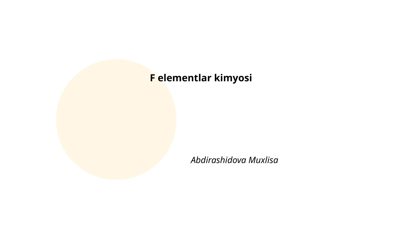 F elementlar kimyosi 1