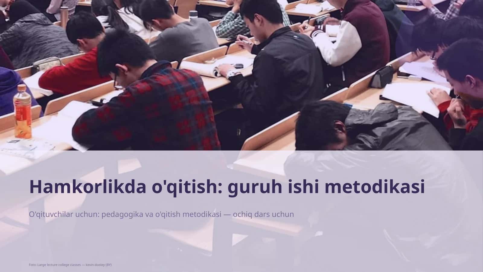 Hamkorlikda o'qitish: guruh ishi metodikasi 1