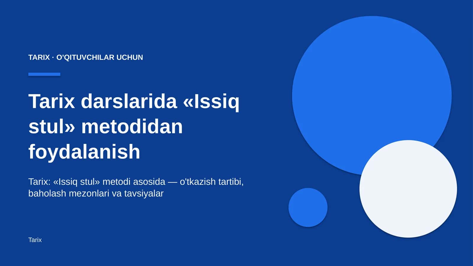tarix darslarida issiq stul metodidan foydalanish 3598 1