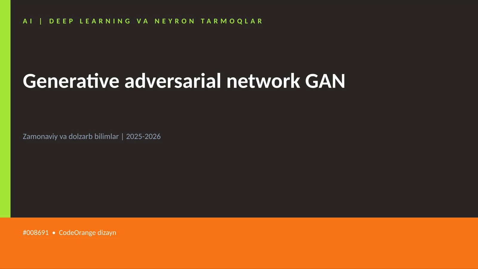 Generative adversarial network GAN 1