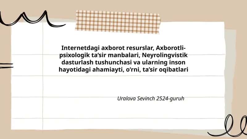 Neyrolingvistik dasturlash tushunchasi 1