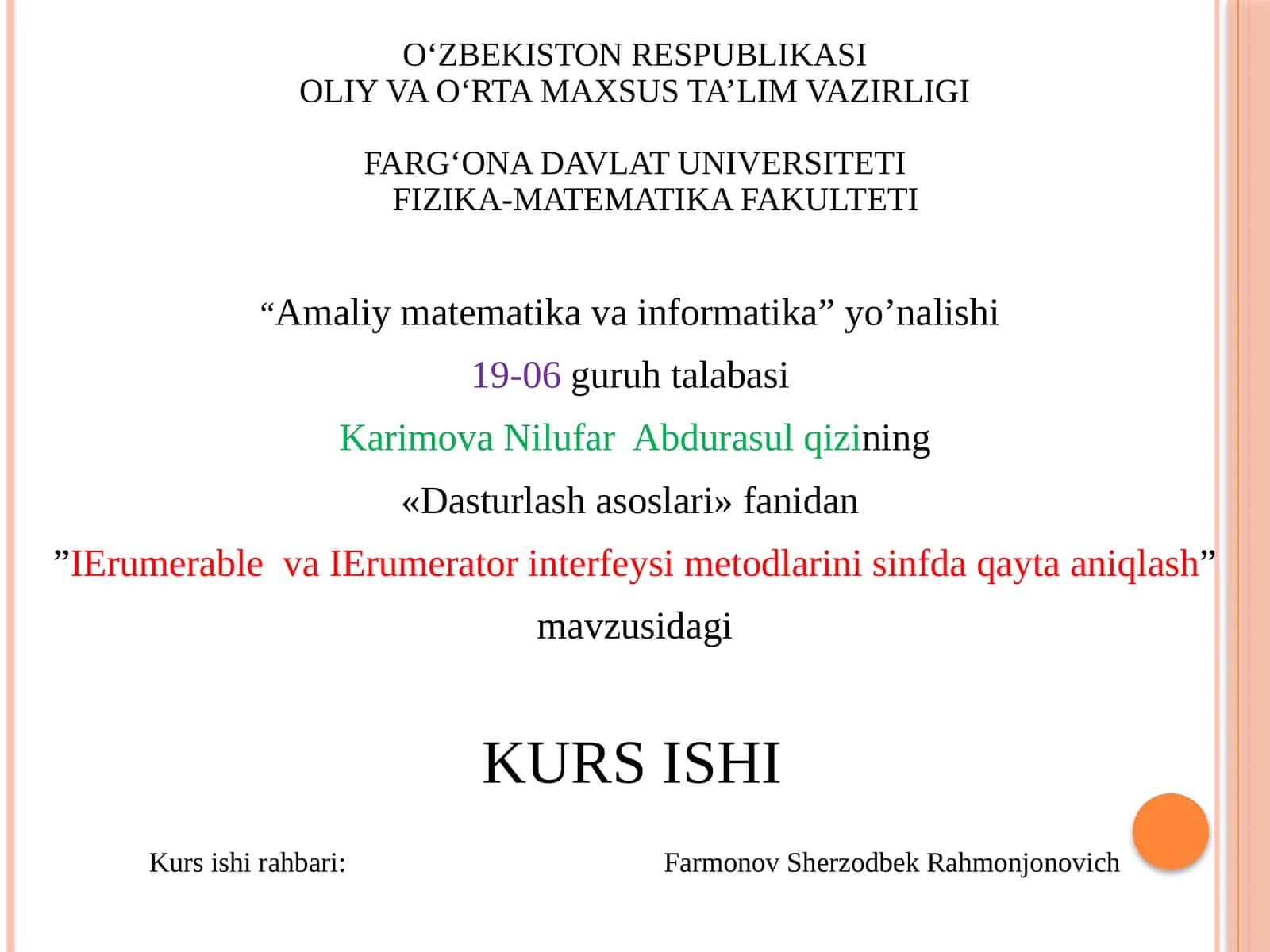 IErumerablevaIErumeratorinterfeysimetodlarinisinfdaqaytaaniqlash 1