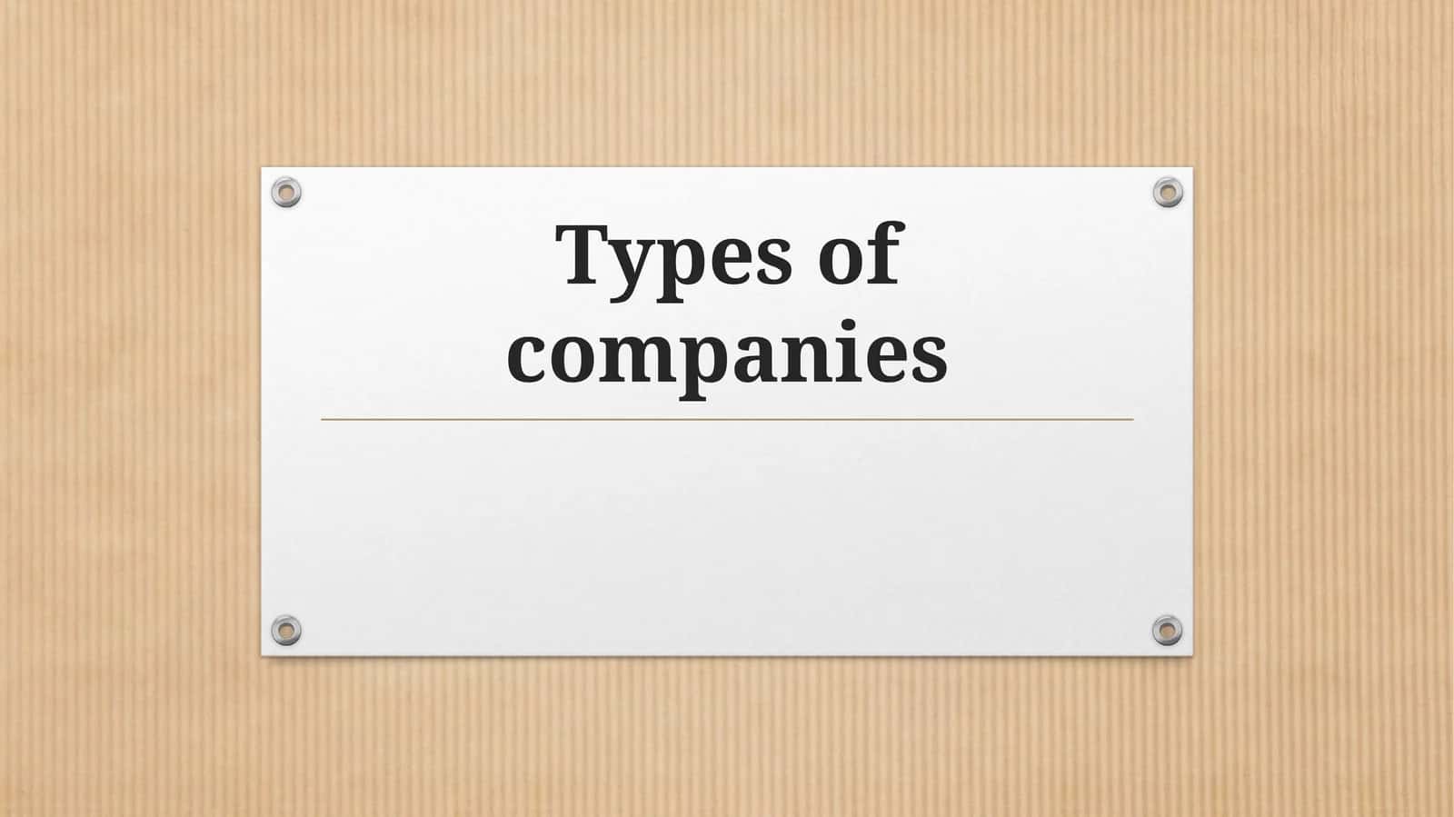 Types of companies 1