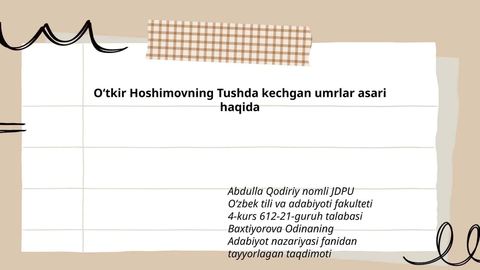 Adabiyot nazariyasi fanidan taqdimoti 1