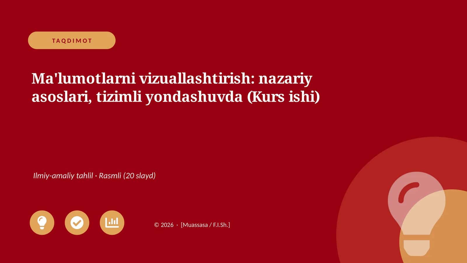 Ma'lumotlarni vizuallashtirish: nazariy asoslari, tizimli yondashuvda (Kurs ishi) 1