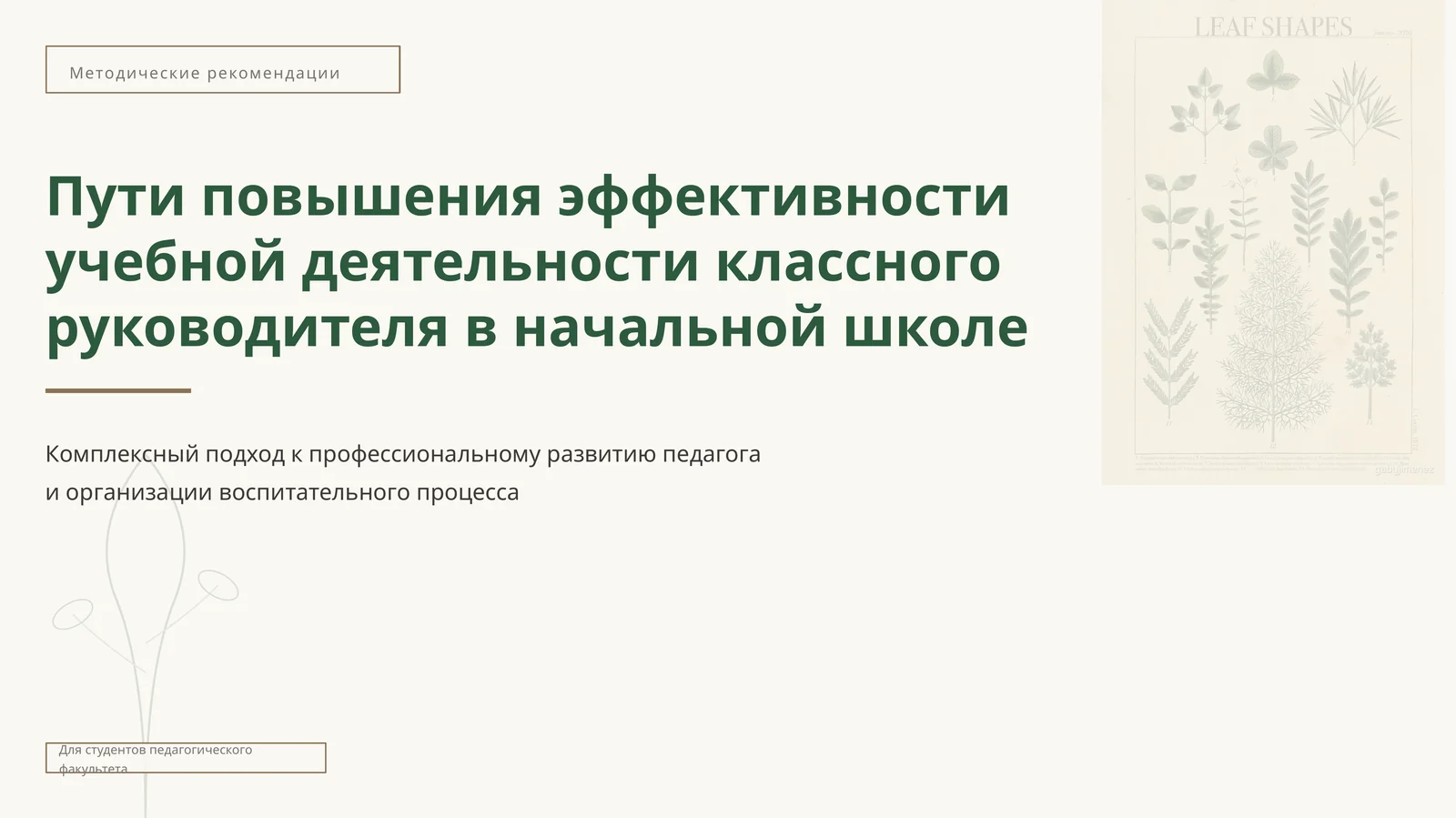 Пути повышения эффективности учебной деятельности классного руководителя в начальной школе 1
