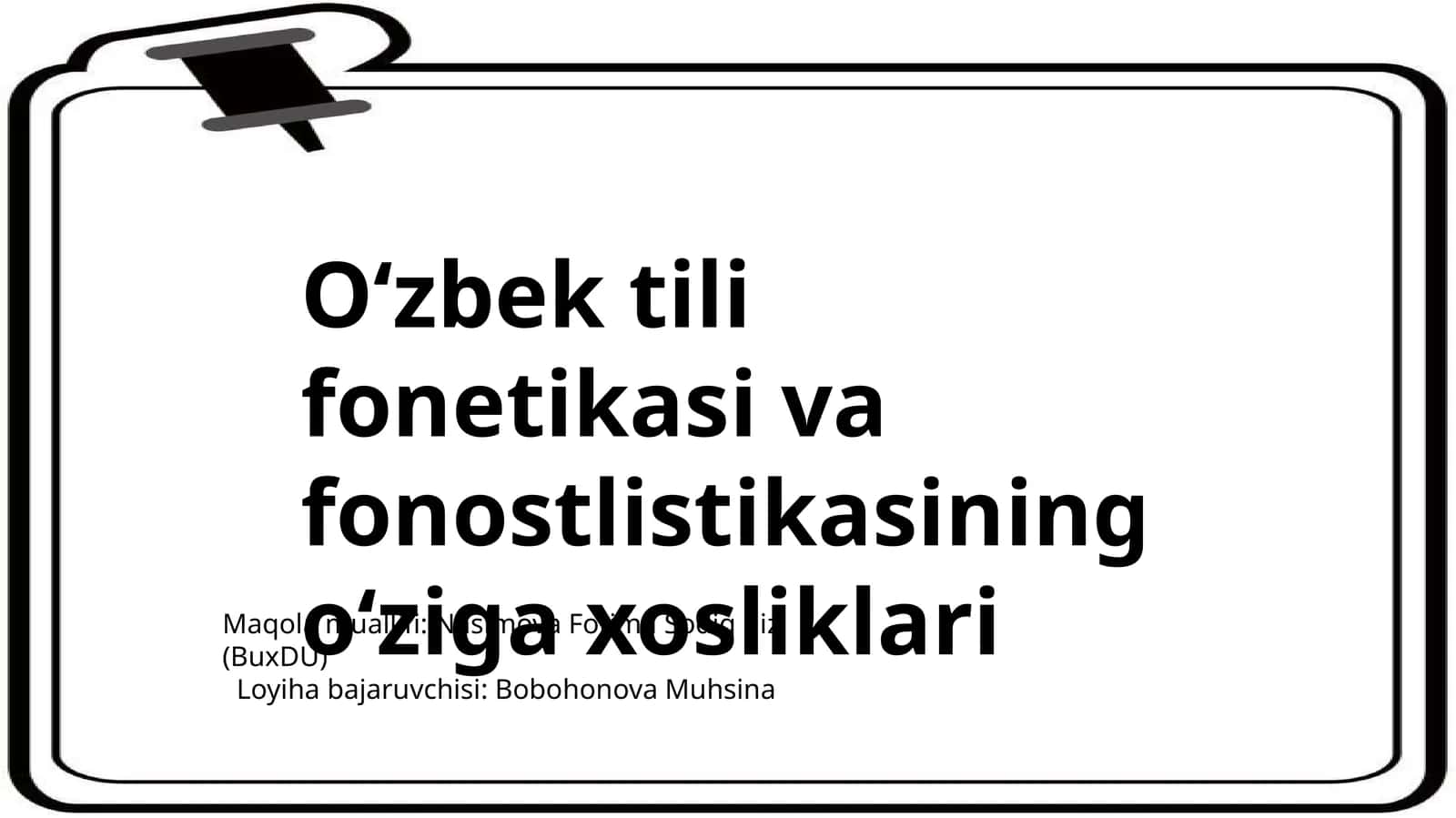 O‘zbektilifonetikasi va fonostlistikasi 1