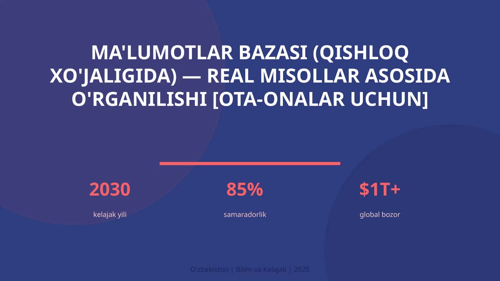 Ma'lumotlar bazasi (qishloq xo'jaligida) — real misollar asosida o'rganilishi [ota-onalar uchun] 1