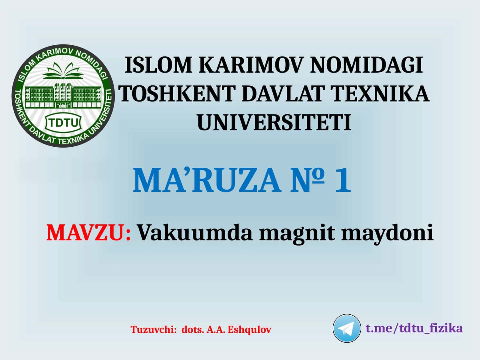 Vakuumdamagnitmaydoni 1