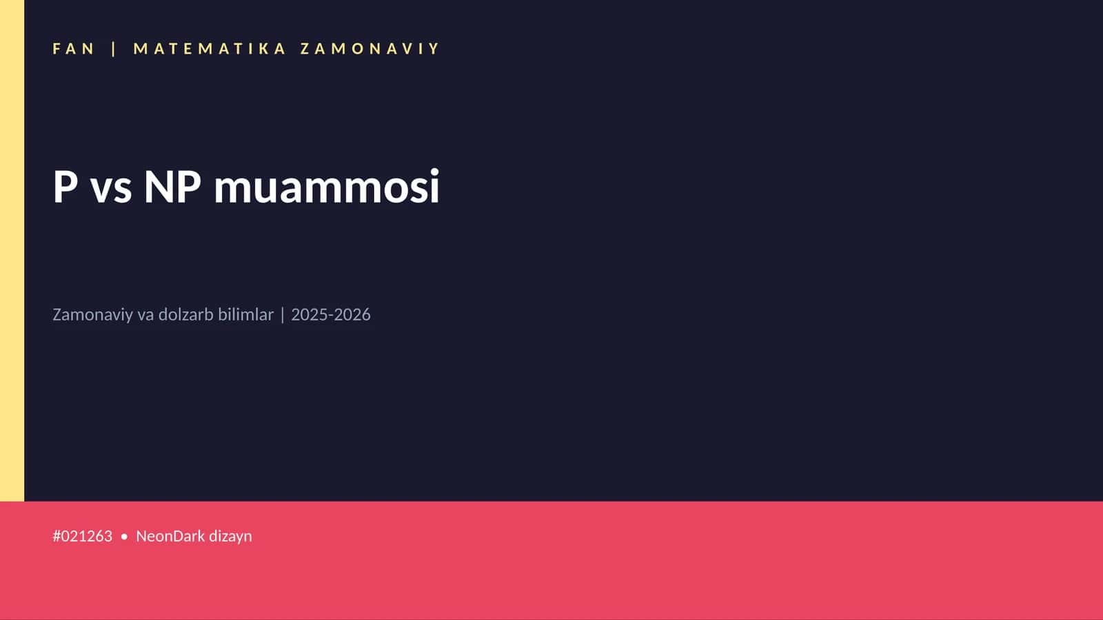 P vs NP muammosi 1