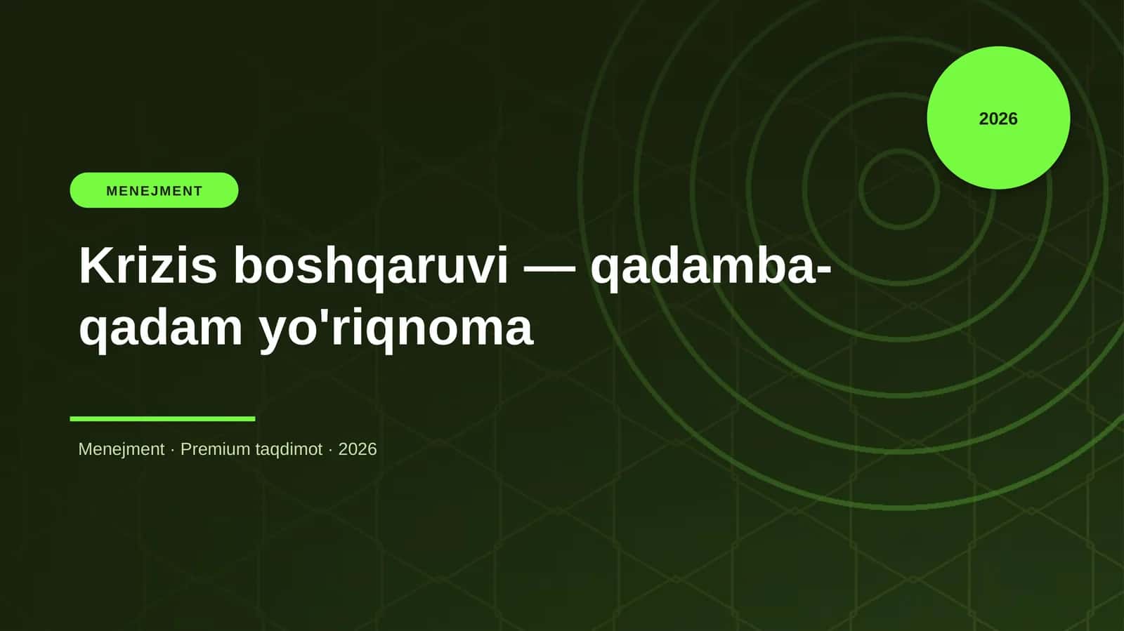 Krizis boshqaruvi — qadamba-qadam yo'riqnoma 1