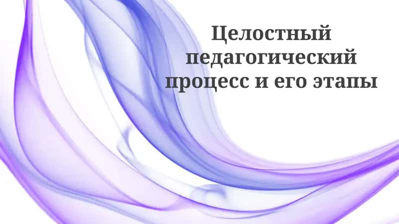 Целостный педагогический процесс 1