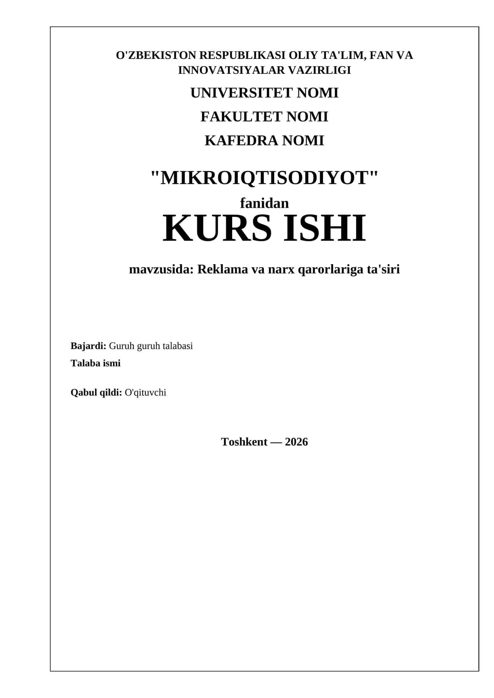 Reklama va narx qarorlariga ta'siri 1