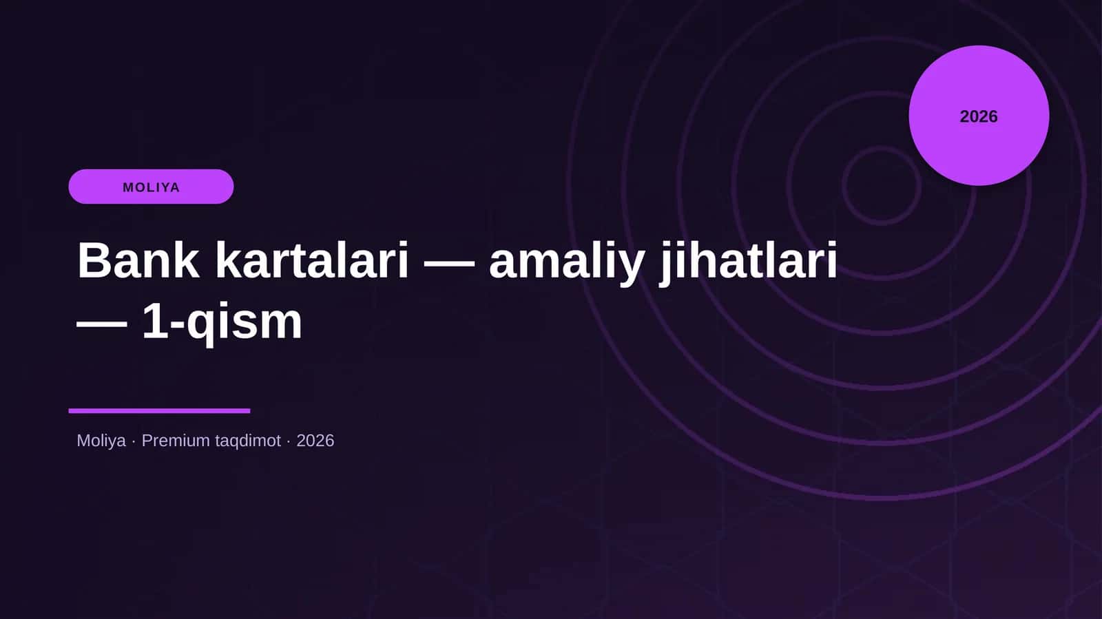 Bank kartalari — amaliy jihatlari — 1-qism 1