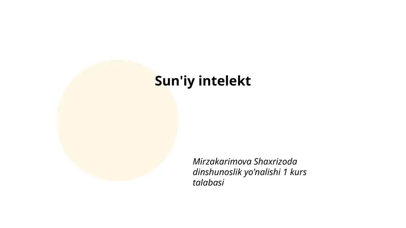 Sun'iy intelekt 1