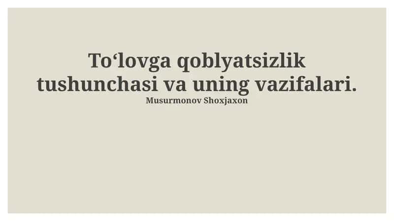 Bankrotlik tushunchasi va belgilari 1