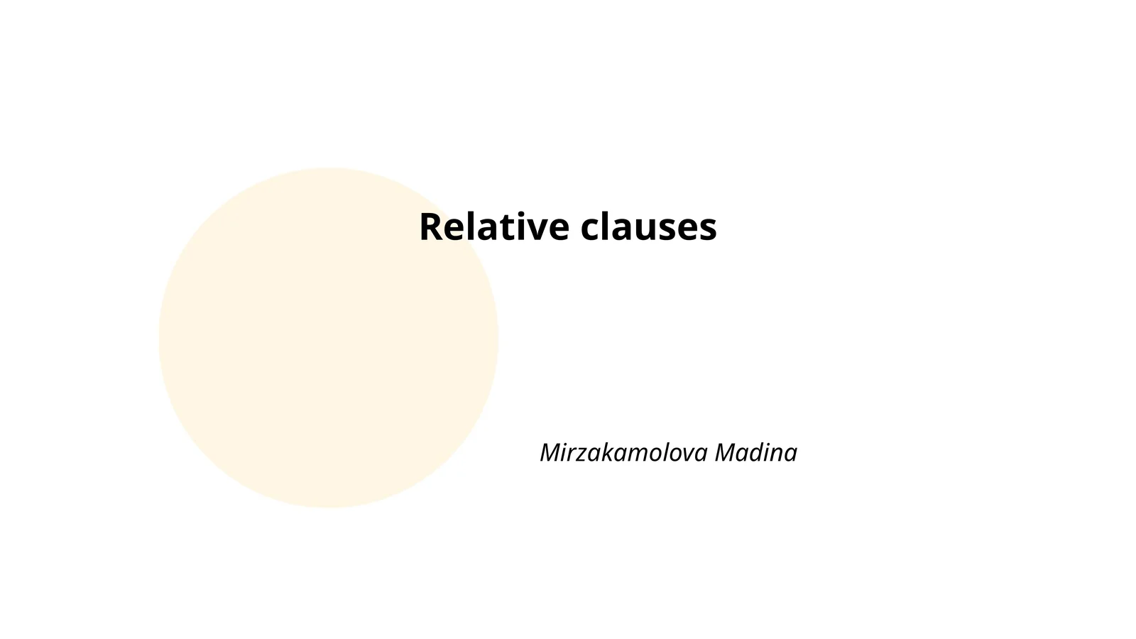 Relative clauses 1