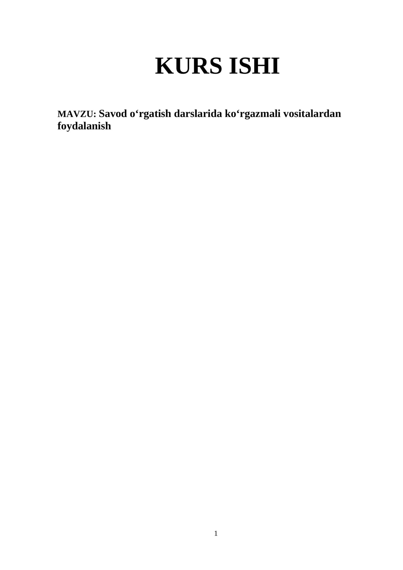 Savod o‘rgatish darslarida ko‘rgazmali vositalardan foydalanish 1