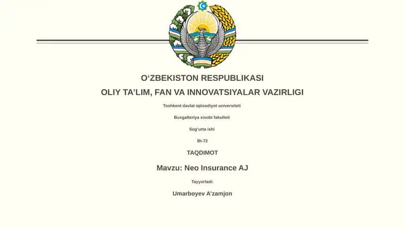 Neo sug'urta: Umumiy ko'rinish va rivojlanish 1