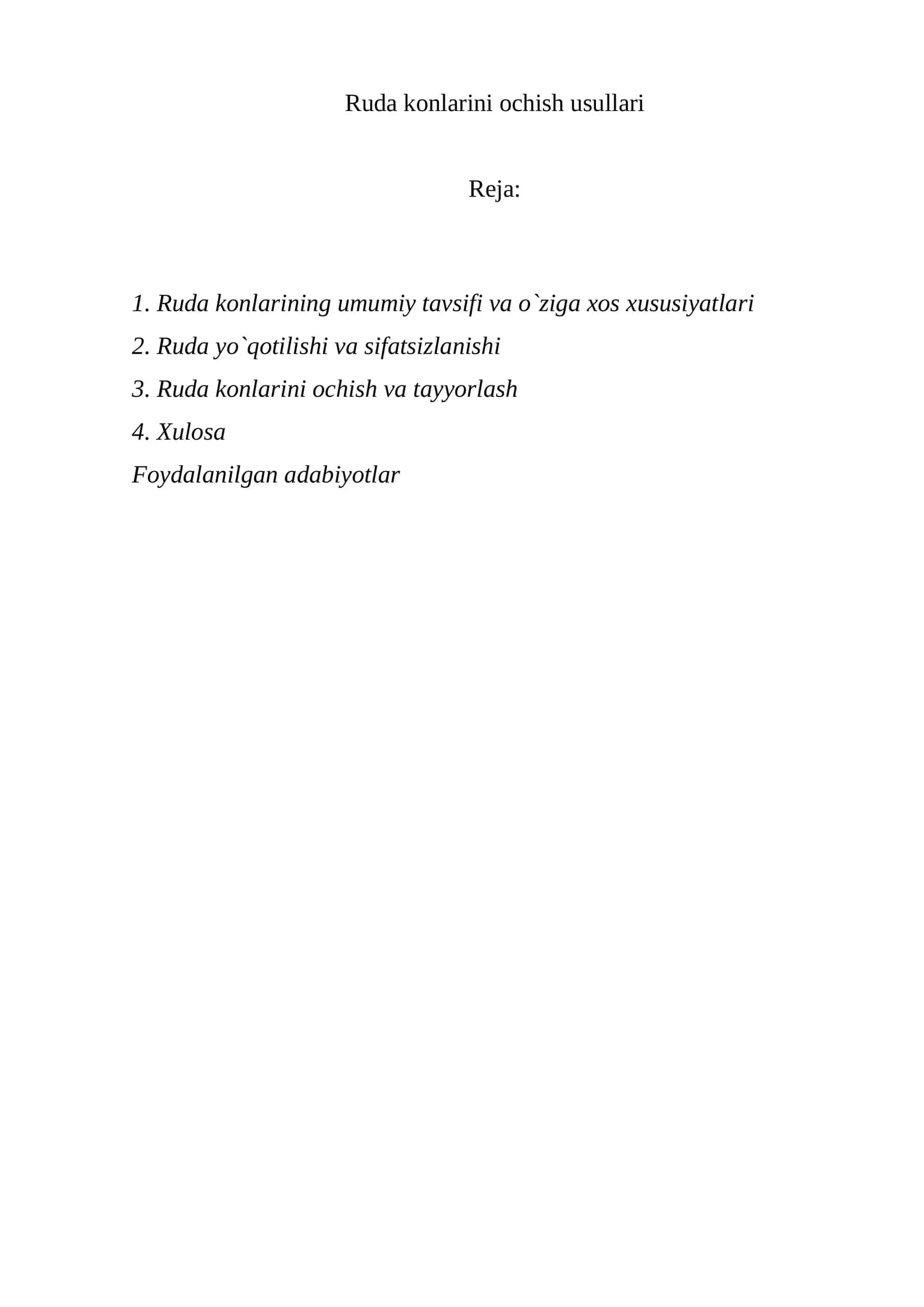 Ruda konlarini ochish usullari 1