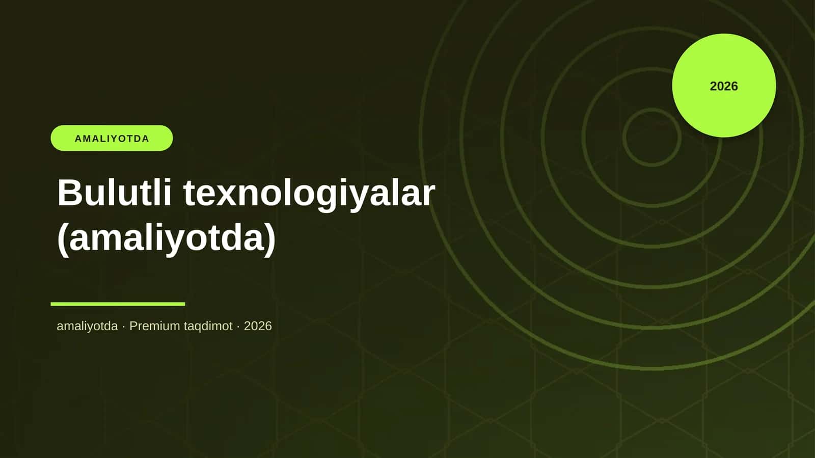 Bulutli texnologiyalar (amaliyotda) 1