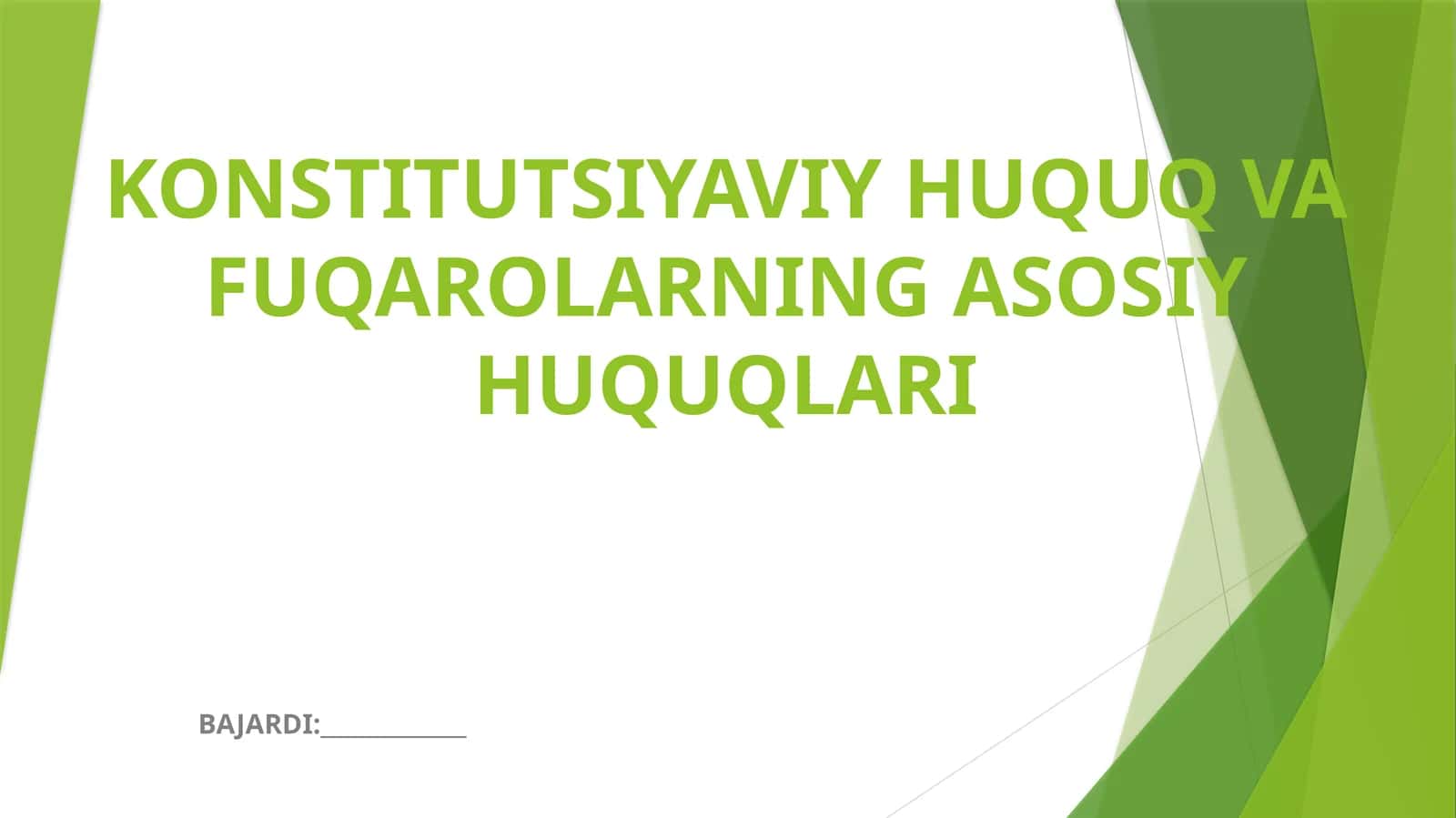 Konstitutsiyaviy Huquq va Fuqarolarning Asosiy Huquqlari 1