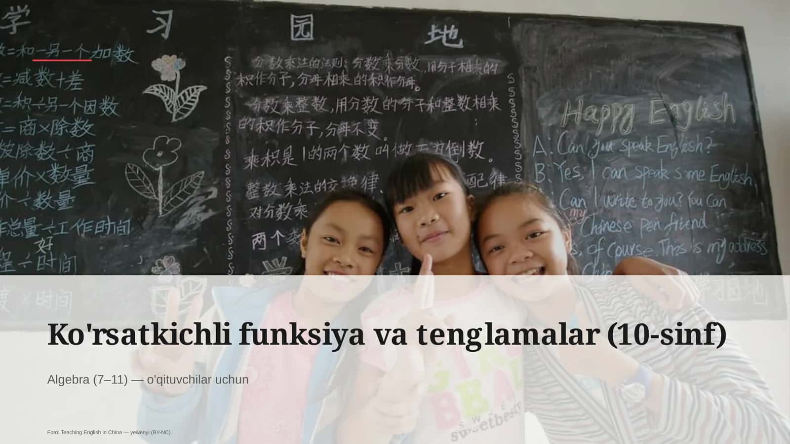 Ko'rsatkichli funksiya va tenglamalar (10-sinf) 1