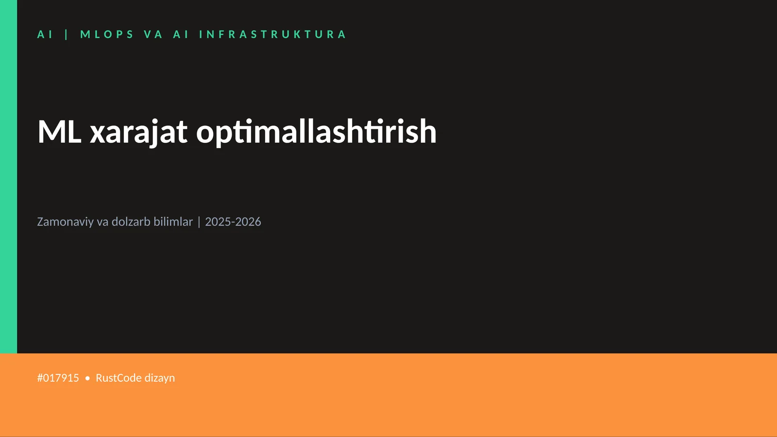 ML xarajat optimallashtirish 1