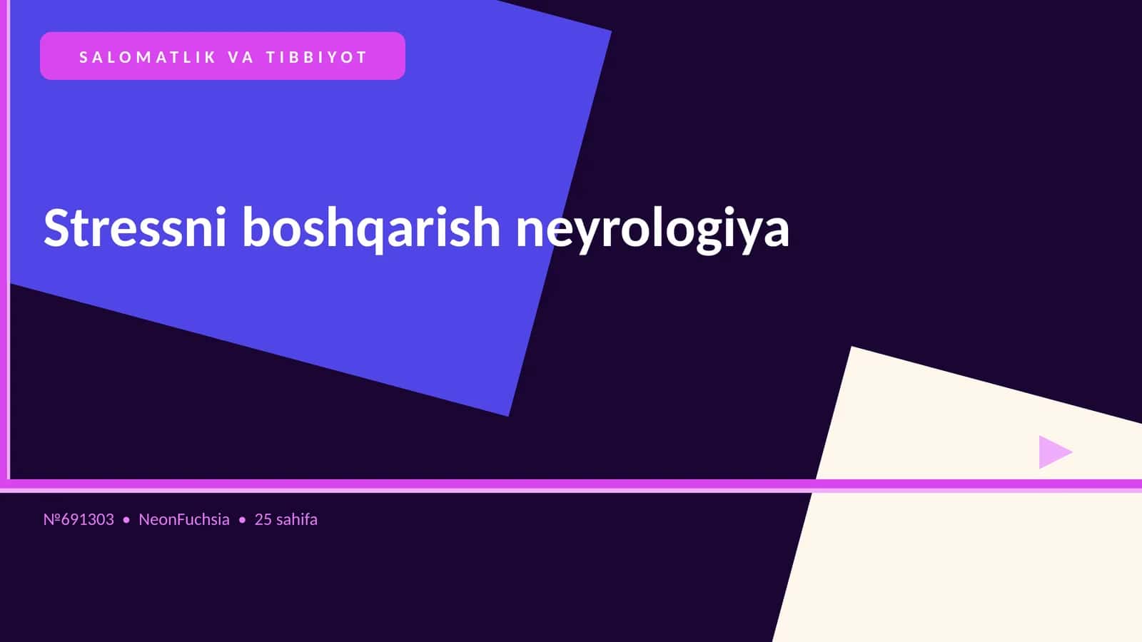 Stressni boshqarish neyrologiya 1