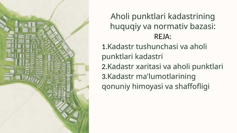 Aholi punktlari kadastrining huquqiy va normativ bazasi 1