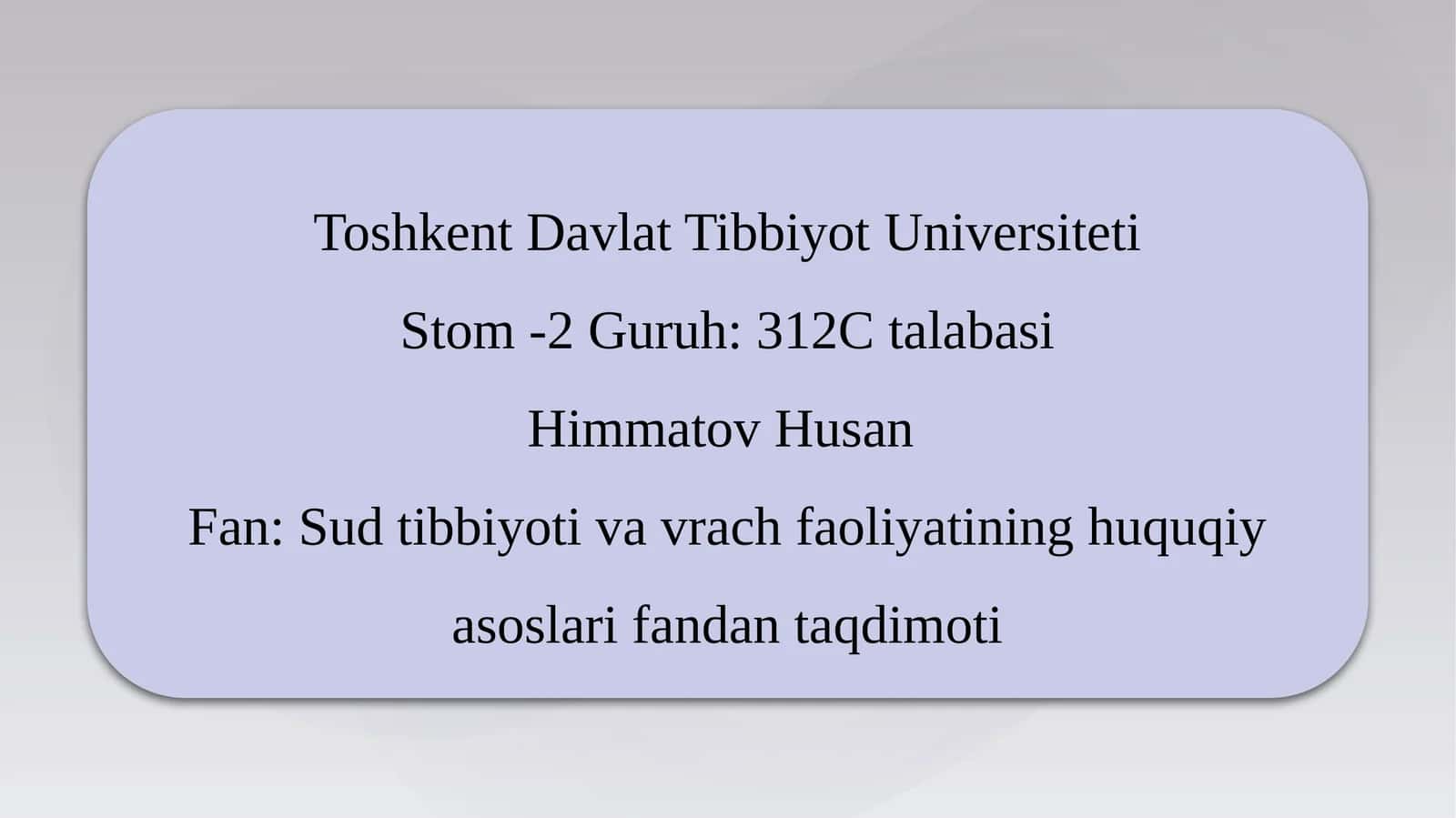 MURDA SUD-TIBBIY EKSPERTIZASINI O‘TKAZISH TARTIBI. 1