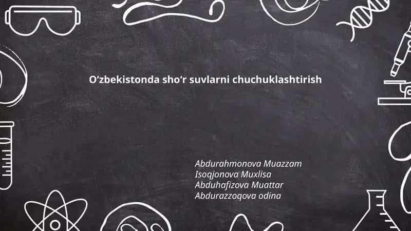 Oʻzbekistonda shoʻr suvlarni chuchuklashtirish 1